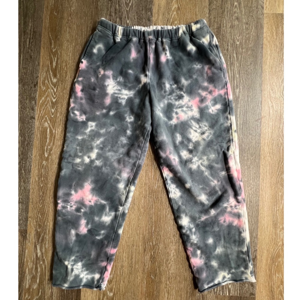 Lucky Brand Sweatpants Womens XS Gray Pink Tie Dye Elastic Waist Joggers